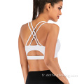 Soutien-gorge de yoga sexy à soutien moyen et dos ouvert